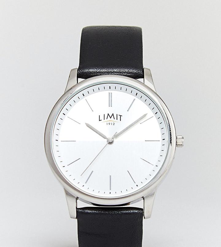 Limit Faux Leather Watch Exclusive To Asos - Black