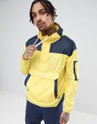 Columbia Challenger Packable Overhead Hooded Jacket Lightweight In Yellow/navy - Yellow