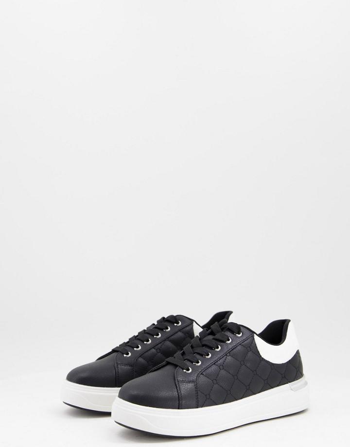 Miss Selfridge Titan Black Runner Sneakers With White Tab