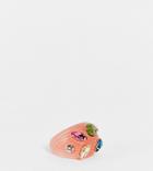 Designb Curve Ridged Resin Ring With Crystal Embellishment In Pink