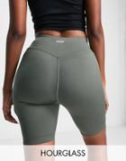 Asos 4505 Hourglass Icon Booty Legging Short With Bum Sculpt Detail-green