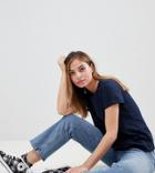 Asos Design Petite Ultimate T-shirt With Crew Neck In Navy - Navy