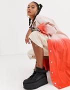 Jaded London Oversized Coat In Ombre Denim