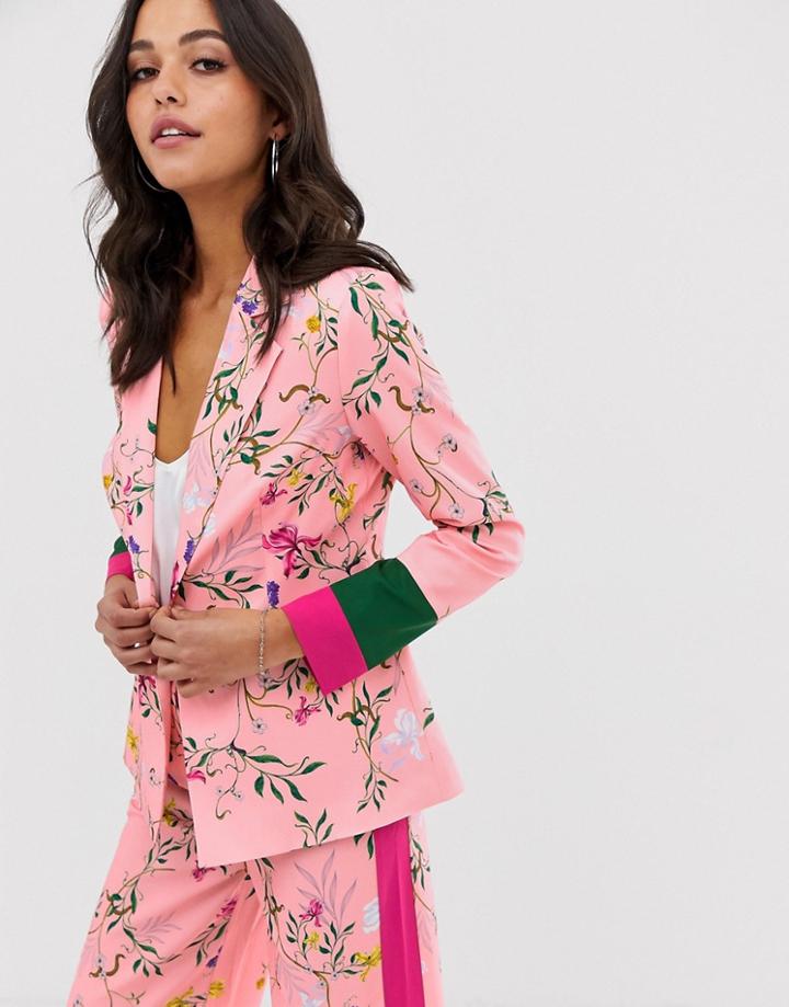 Unique21 Color Block Blazer - Pink