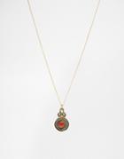 Rock N Rose Honor Coin Pendant Necklace - Silver