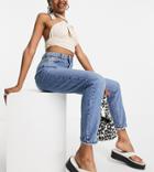 Topshop Tall Mid Blue Mom Jeans-blues