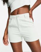 Urban Threads Tailored High Waisted Shorts In Sage Green