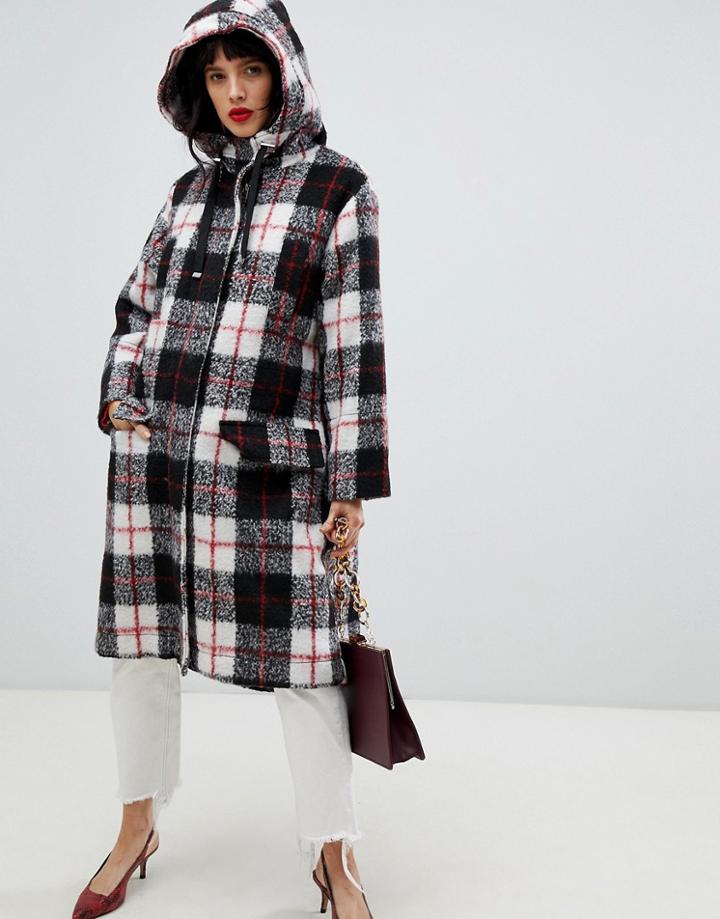 Asos Design Check Parka-multi