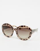 Aj Morgan Oversized Sunglasses In Leopard Print-multi