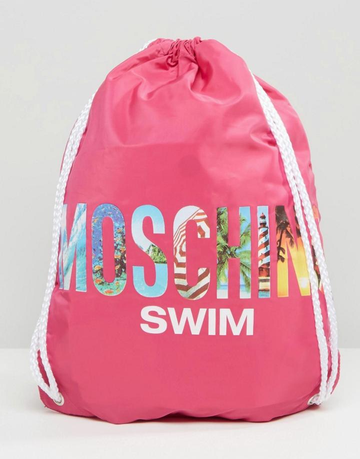Moschino Drawstring Backpack - Pink