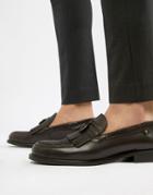 Farah Chapman Leather Tassel Loafers - Brown