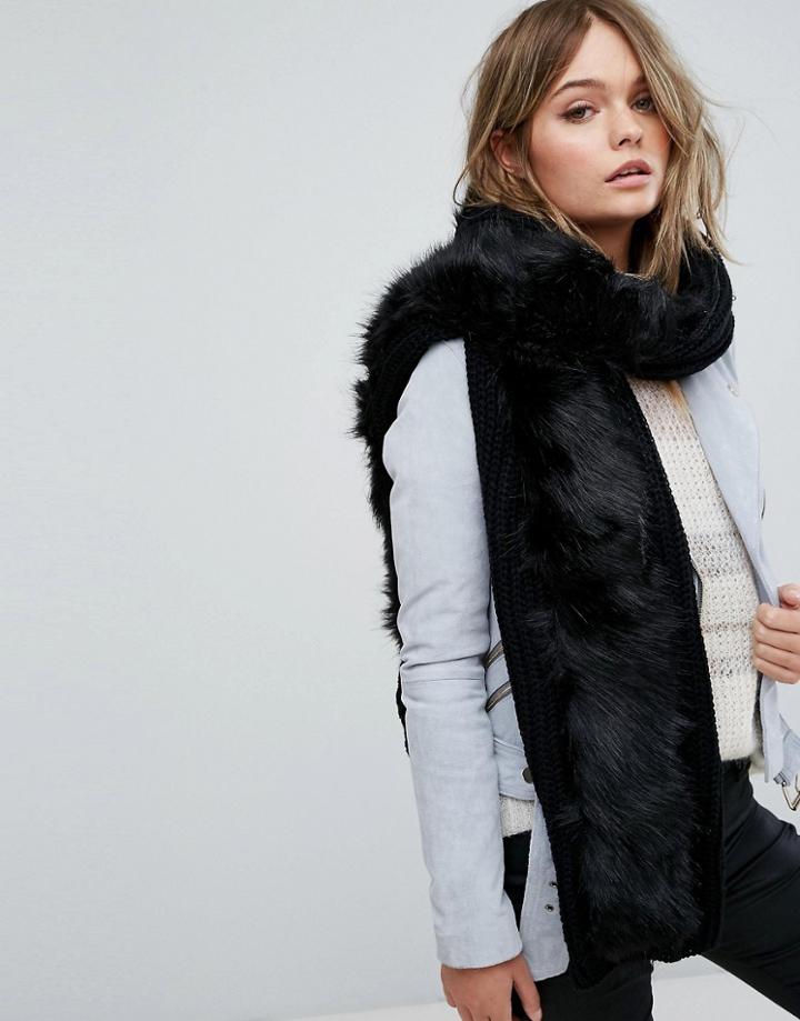 Aldo Pacitto Long Faux Fur Scarf - Black
