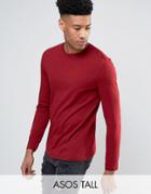 Asos Tall Long Sleeve T-shirt In Red - Red