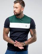 Fred Perry Slim Fit Sports Authentic Color Block T-shirt In Navy - Navy