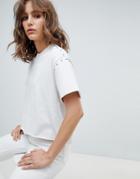 Allsaints Jersey T-shirt With Studs - White