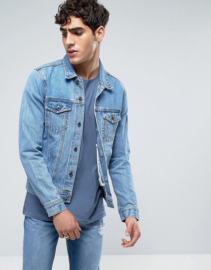 Dr Denim Dwight Jacket Light Retro - Blue
