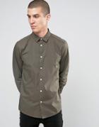 Asos Olive Khaki Shirt In Regular Fit - Green