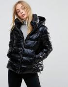 Amy Lynn Foil Padded Jacket - Black