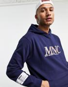 Mennace Oversized Hoodie In Navy With Logo Placement Print - Part Of A Set