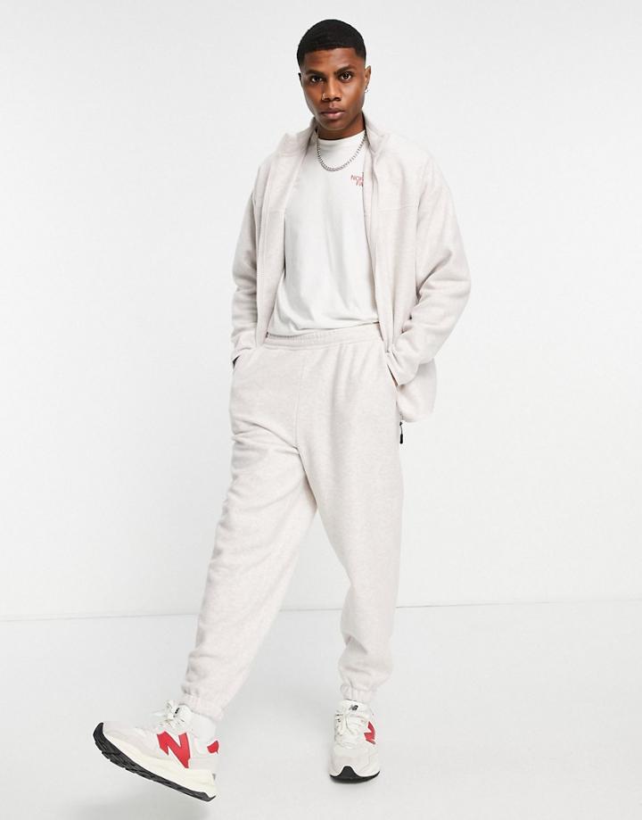 Asos Design Oversized Sweatpants In Beige Fleece-neutral