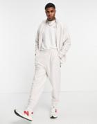 Asos Design Oversized Sweatpants In Beige Fleece-neutral