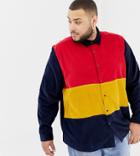 Asos Design Plus Cord Cut & Sew Overshirt - Multi
