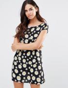 Pussycat London Dress In Daisy Print - Black