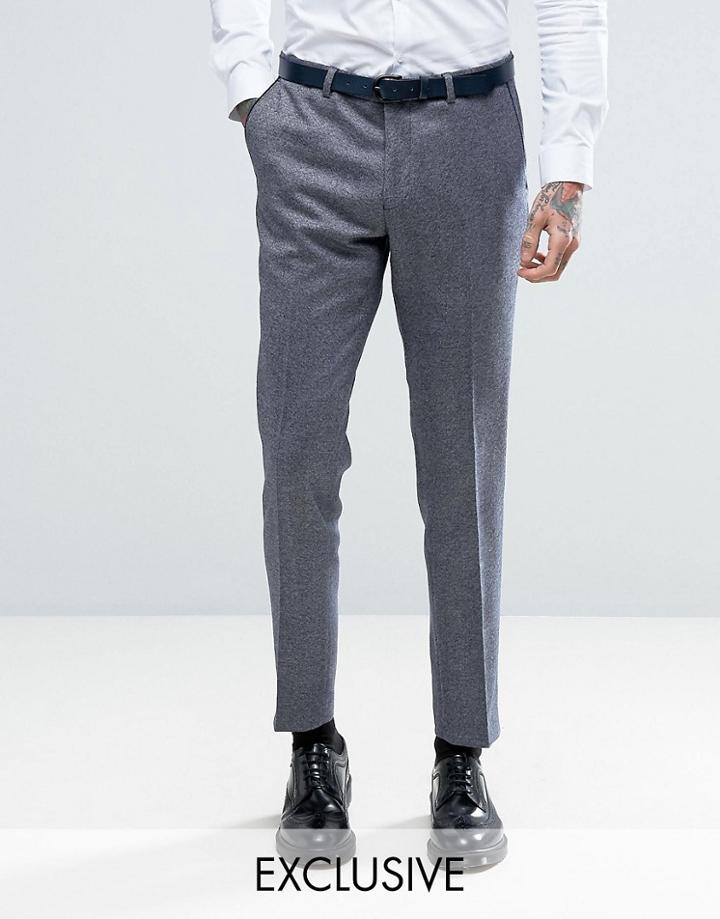 Heart & Dagger Skinny Pants In Tweed - Blue