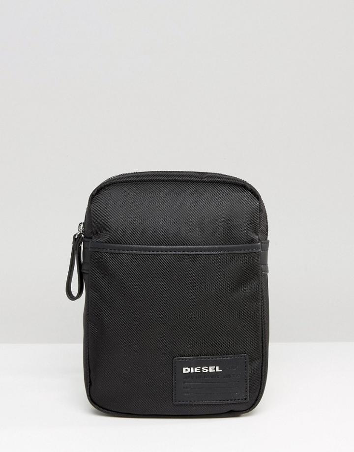 Diesel Fuzzy Flight Bag In Black - Black