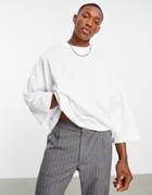 Asos Design Extreme Oversized Heavyweight Long Sleeve T-shirt In White