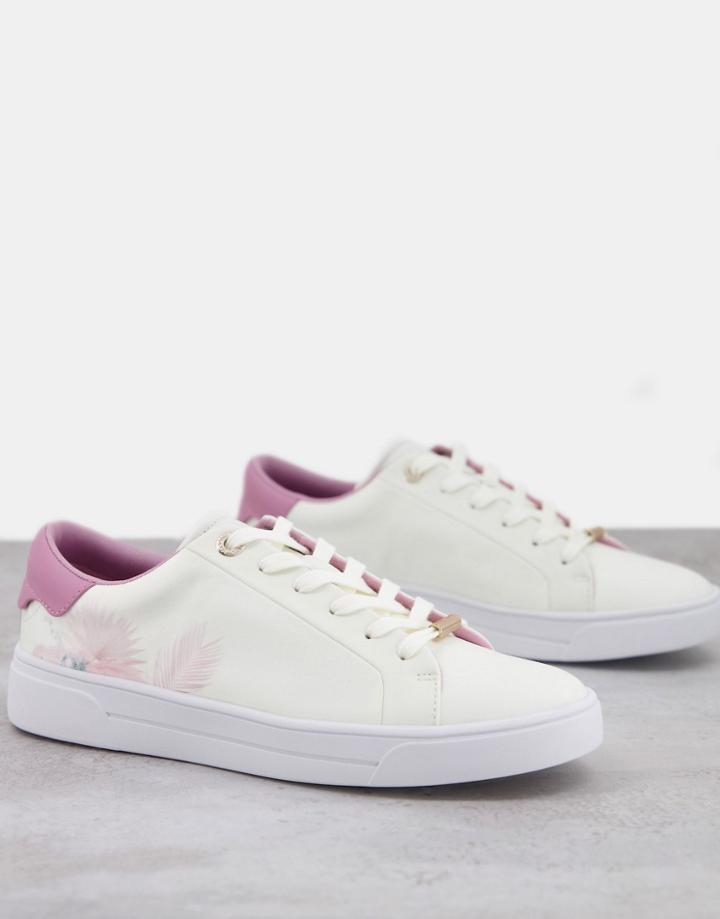 Ted Baker Delylas Serendipity Satin Sneakers In White