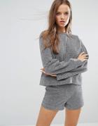 Stylenanda Glitter Sweatshirt Co-ord - Silver