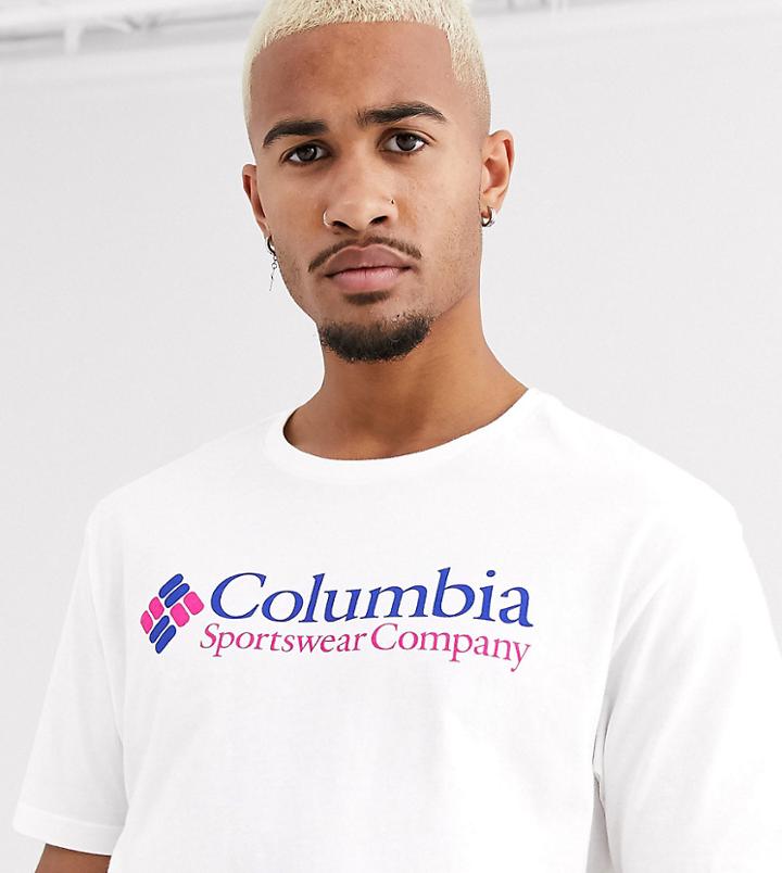 Columbia North Cascades T-shirt In White With Front Logo Exclusive At Asos