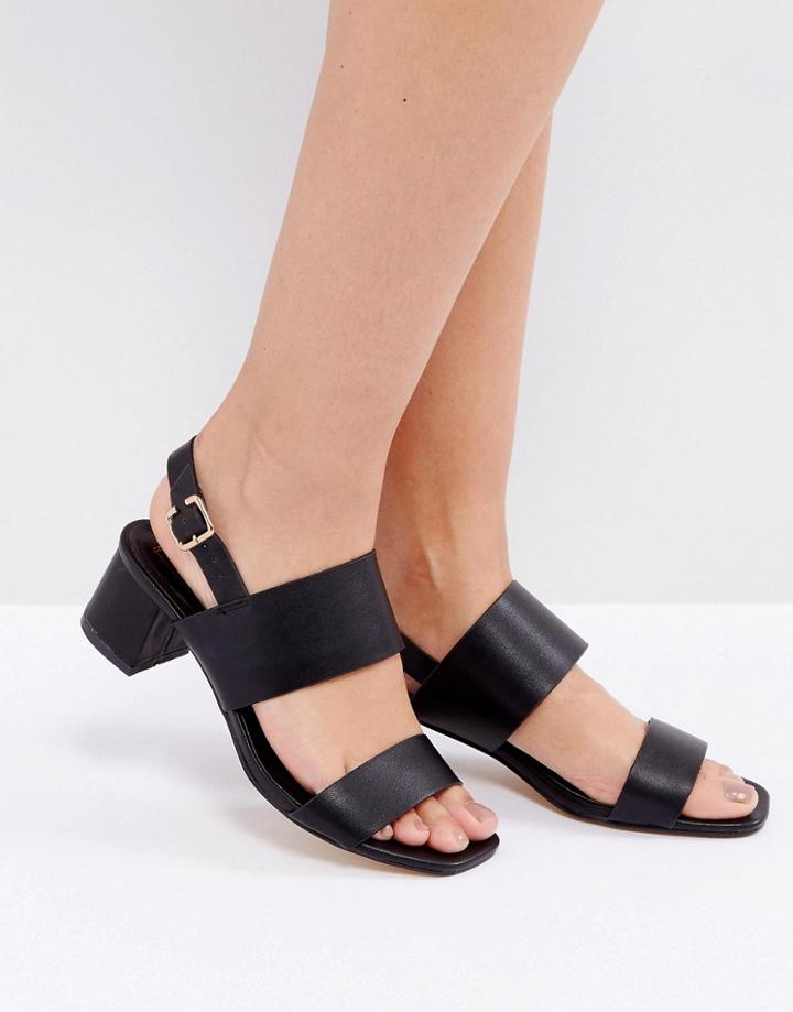 Truffle Kitten Heel Sandal - Black