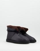 Asos Design Zeke Puffer Slipper Booties In Black