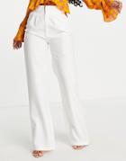 In The Style X Naomi Genes Wide Leg Tailored Pants In White