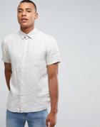Celio Short Sleeve Shirt In 100% Linen - Beige