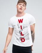 Diesel T-diego-dc-a T-shirt Wild Flock Fingers Print - White