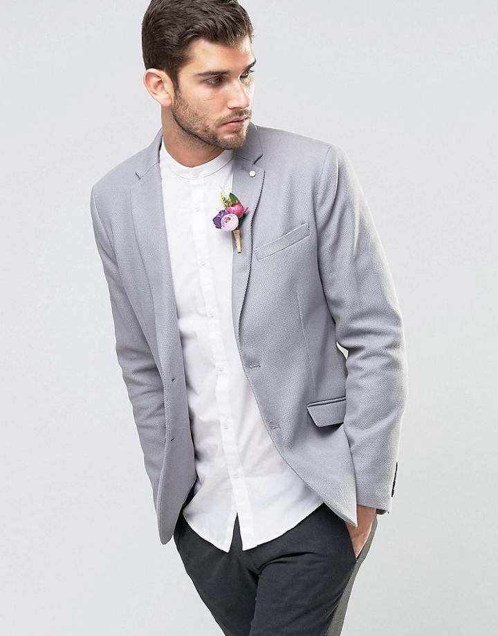 Selected Wedding Gray Cotton Jacket - Gray