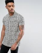 Soul Star 50s Collar Printed Shirt - White