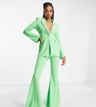 Asos Design Tall Jersey Super Flare Suit Pants In Summer Green
