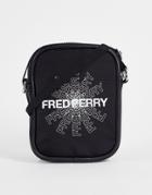 Fred Perry Graphic Mini Flight Bag In Black