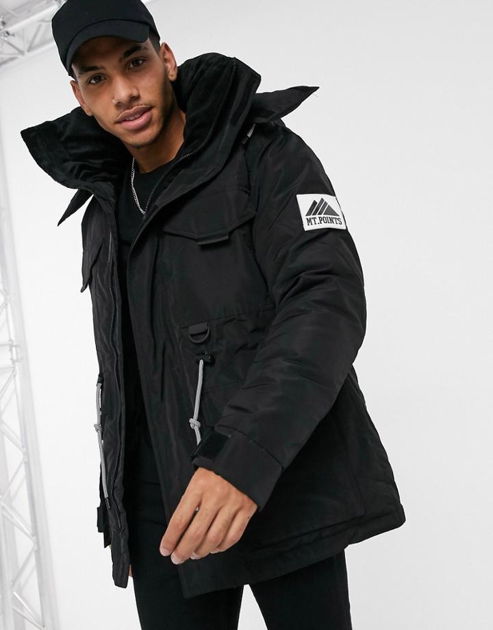 River Island Parka In Black