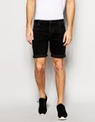 Asos Denim Shorts In Skinny Fit - Washed Black
