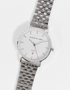 Christian Lars Mens Chunky Link Strap Watch In Silver