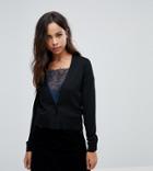 Asos Petite Cardigan In Fine Knit With One Button - Black