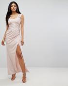 Lipsy Maxi Dress With Sequin Bodice - Pink