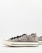 Converse Chuck 70 Ox Archive Reptile Leather Sneakers In Gray-grey