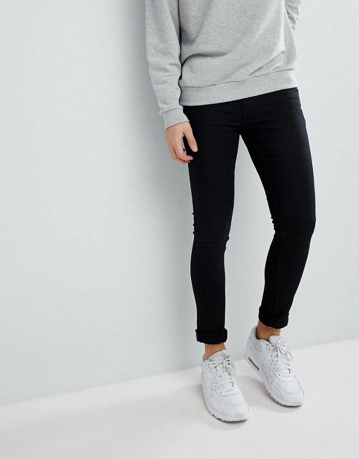 River Island Super Skinny Jeans In Black Wash - Black