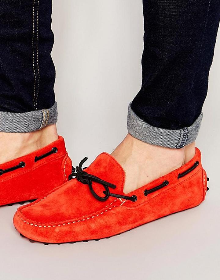 Standard Forty-five Suede Driving Shoe - Red
